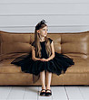 Черна детска рокля с тюл Noemi-0 снимка
