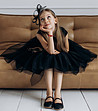 Черна детска рокля с тюл Noemi-2 снимка