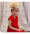Детска червена рокля Alarice-4 снимка