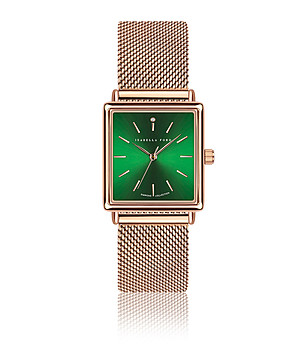 Розовозлатист дамски часовник със зелен циферблат Mona снимка