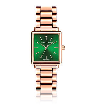 Дамски часовник в розовозлатисто със зелен циферблат Mona снимка