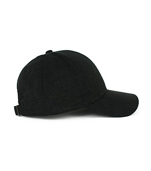 Черна ленена шапка с козирка Adelaida снимка