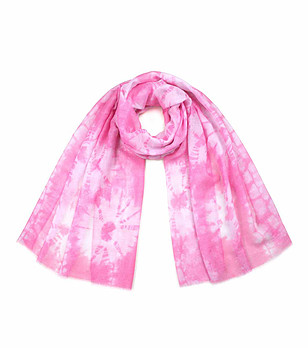 Розов дамски шал с принт Alda снимка