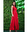 Дълга червена ефектна рокля с брокатен ефект Tonika-0 снимка