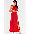 Дълга червена ефектна рокля с брокатен ефект Tonika-2 снимка