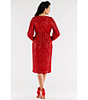 Ефектна рокля в червен нюанс обшита с пайети Kamelia-1 снимка