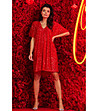 Къса червена рокля с пайети Ramona-0 снимка