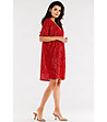 Къса червена рокля с пайети Ramona-4 снимка