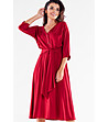 Елегантна рокля в червен нюанс Cita-2 снимка