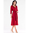 Елегантна рокля в червен нюанс Cita-3 снимка