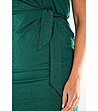 Ефектна къса рокля с брокатен ефект Ronda в зелен нюанс-4 снимка