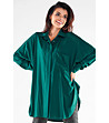Овърсайз дамска риза в тъмнозелен нюанс Nora-2 снимка