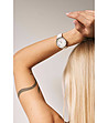Сребрист дамски часовник с бяла кожена каишка Anatola-1 снимка