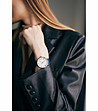 Сребрист дамски часовник със синя кожена каишка Anatola-1 снимка