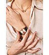 Дамски часовник в розовозлатисто с черна кожена каишка Rachela-1 снимка
