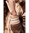 Дамски часовник с черна каишка от естествена кожа Sonya-1 снимка