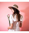 Лятна дамска шапка в кафяво и бяло Laverne-2 снимка