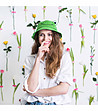 Зелена памучна шапка с дизайн Жабка-0 снимка