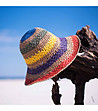 Дамска лятна шапка на райе в няколко цвята Pauline-2 снимка
