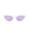 Бели дамски слънчеви очила котешко око-0 снимка