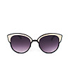 Черни дамски слънчеви очила с бежови детайли-0 снимка