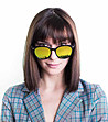 Черни дамски слънчеви очила със златисти лещи-0 снимка