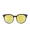 Черни дамски слънчеви очила със златисти лещи-1 снимка