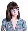 Дамски слънчеви очила с прозрачни рамки и сини лещи-0 снимка