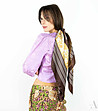 Дамски шал в кафяво и бежово с принт Emera-0 снимка