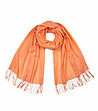 Дамски шал с ресни в оранжево Emelia-0 снимка