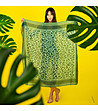 Дамски шал в зелени нюанси с леопардов принт Alla-0 снимка