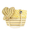 Плажен комплект от чанта и шапка в бежово и жълто Telmia-1 снимка