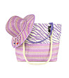 Плажен комплект от чанта и шапка в лилаво и розово Telmia-0 снимка