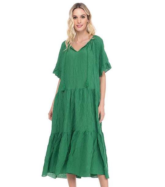 Зелена дълга рокля Rita снимка
