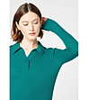 Дамски вълнен зелен пуловер Edelina-2 снимка