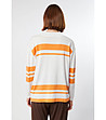 Дамски памучен пуловер в екрю и оранжево Ksenia-1 снимка