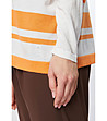 Дамски памучен пуловер в екрю и оранжево Ksenia-2 снимка
