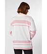 Дамски памучен пуловер в екрю и розово Ksenia-1 снимка