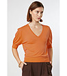 Памучна дамска блуза в оранжево Ardenа-0 снимка