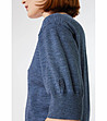 Памучна дамска блуза в цвят индиго Ardenа-2 снимка