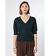 Памучна дамска блуза в тъмнозелено Ardenа-0 снимка
