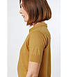 Памучна дамска блуза в цвят охра Gizela-2 снимка