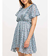 Светлосиня рокля с флорален принт Sandrine-3 снимка