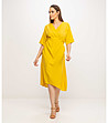 Жълта рокля с асиметрична дължина Eileen-3 снимка