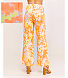 Дамски панталон в жълто, оранжево и бяло-1 снимка