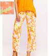 Дамски панталон в жълто, оранжево и бяло-2 снимка