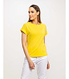 Памучна дамска жълта тениска-0 снимка
