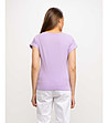Памучна дамска светлолилава тениска-1 снимка