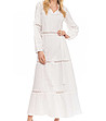 Дълга памучна бяла рокля Oriha-3 снимка