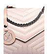 Малка дамска кожена чанта в нюанс на цвят пудра Telmia-2 снимка